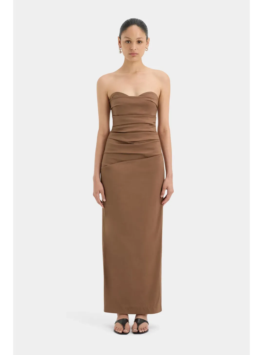 Sir the label Alba Strapless Gown in Mocha Size AU 8 for rent on The Volte - main image
