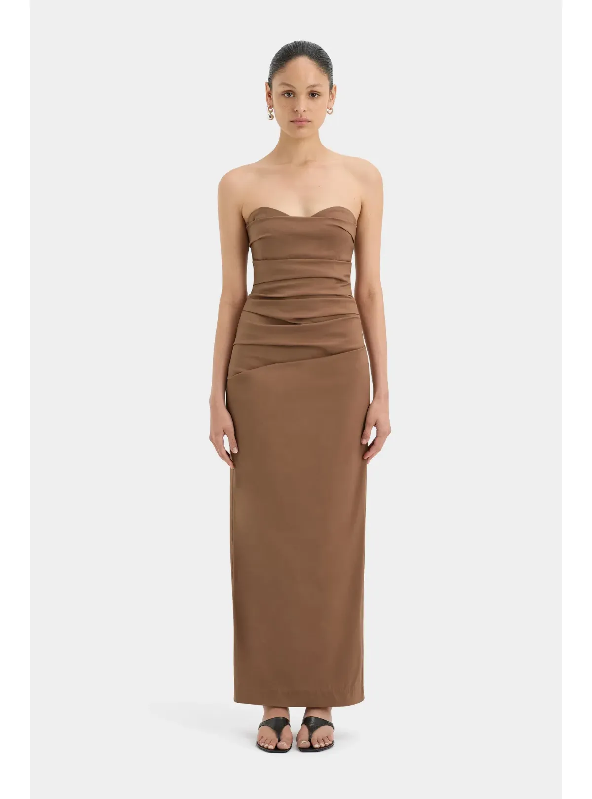 Sir the label Alba Strapless Gown in Mocha Size AU 8 - Image 1