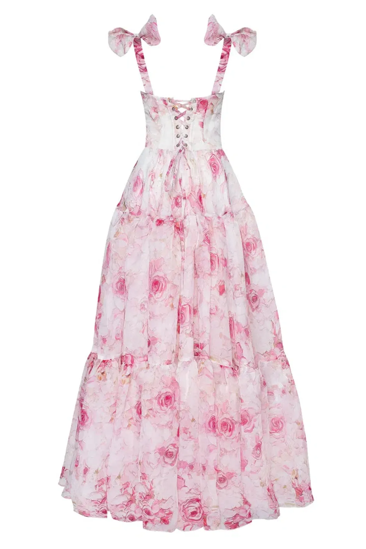 Milla Pink Peony Tenter Floral Maxi Tie-up Dress Floral Size AU 6 - Image 5