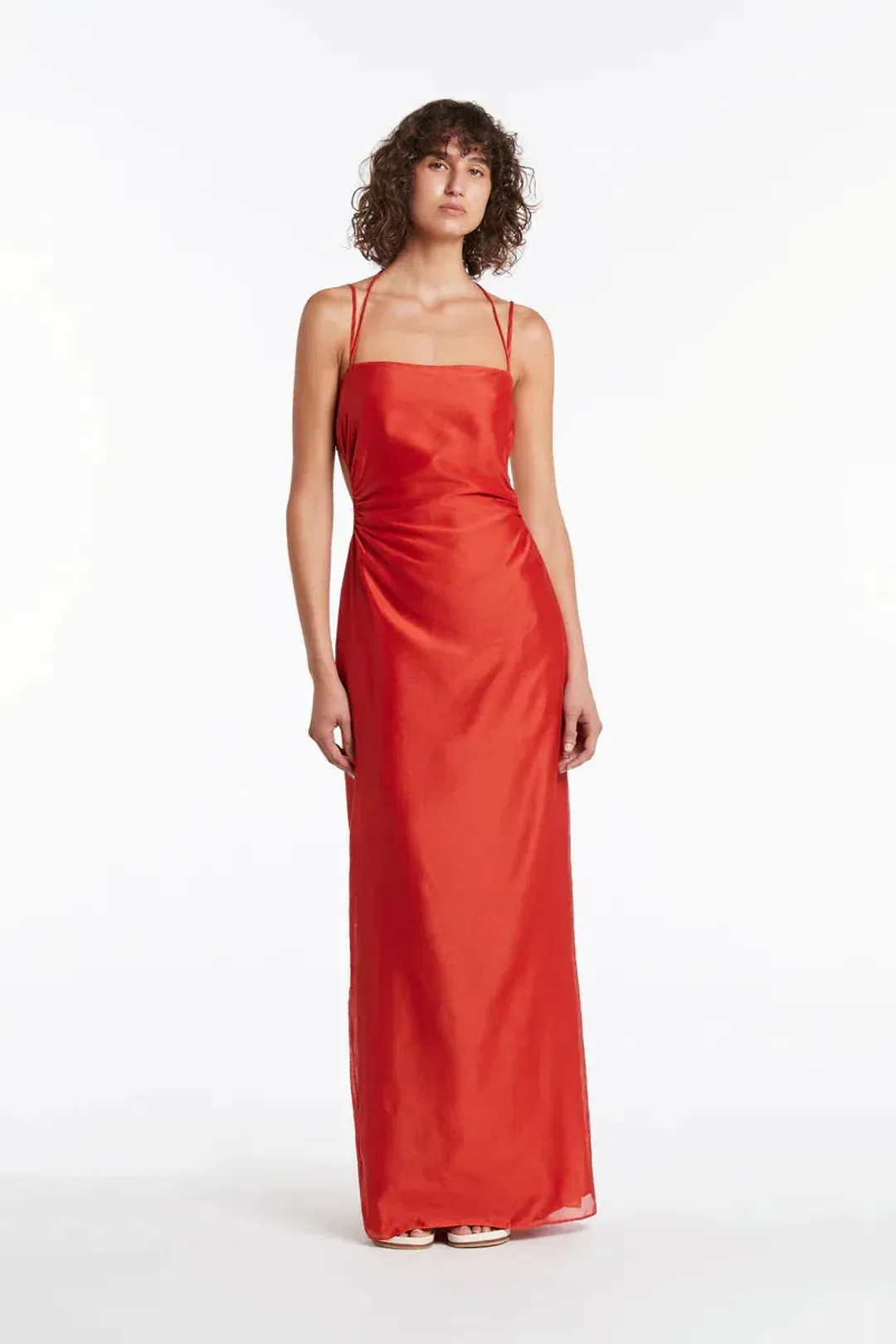 Sir The Label Lucelia Cut Out Midi Dress Red Size 10 for rent on The Volte - main image