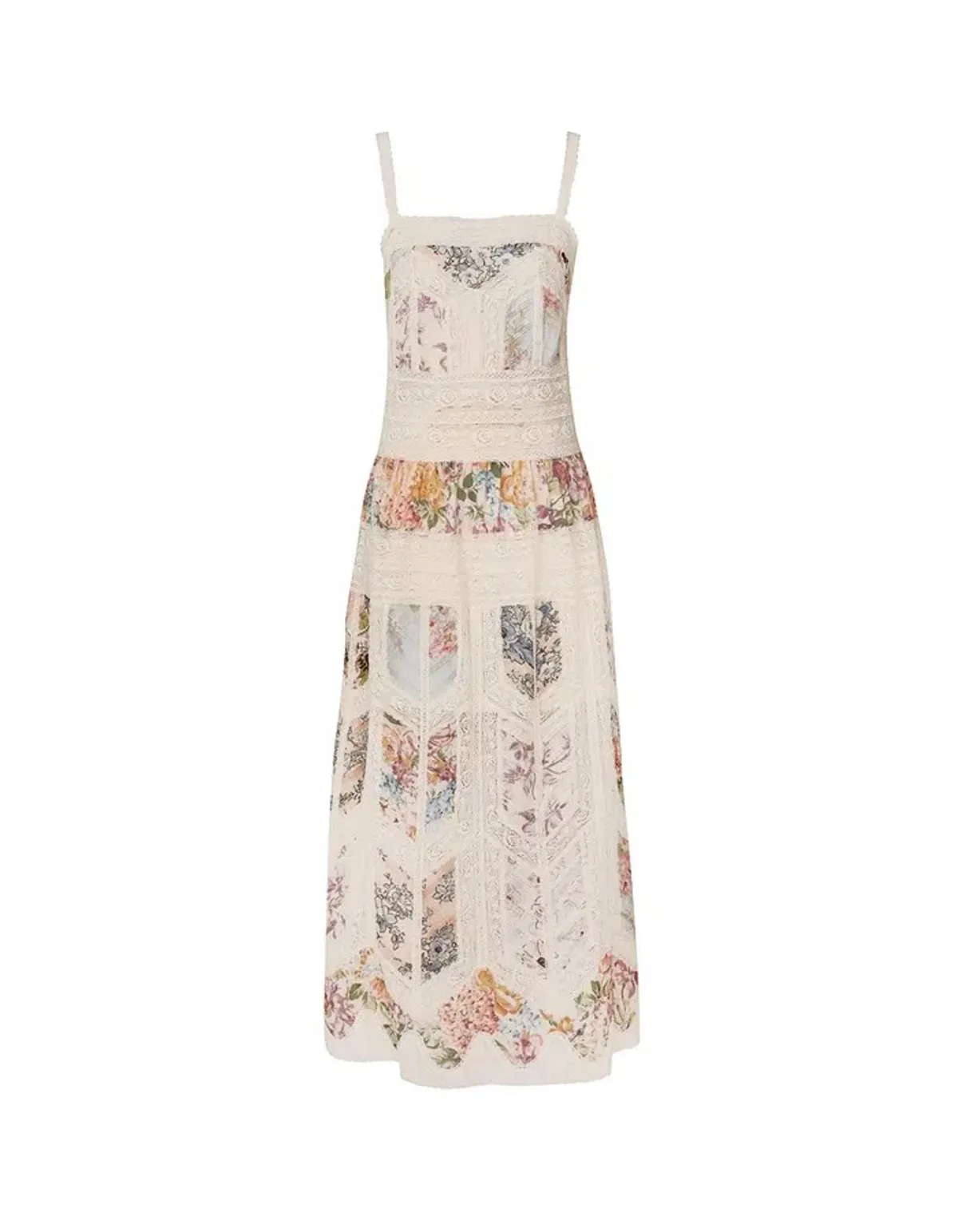 Zimmermann Halliday Lace Trim Slip Dress in Spliced Size 0/ AU 8 - Image 7