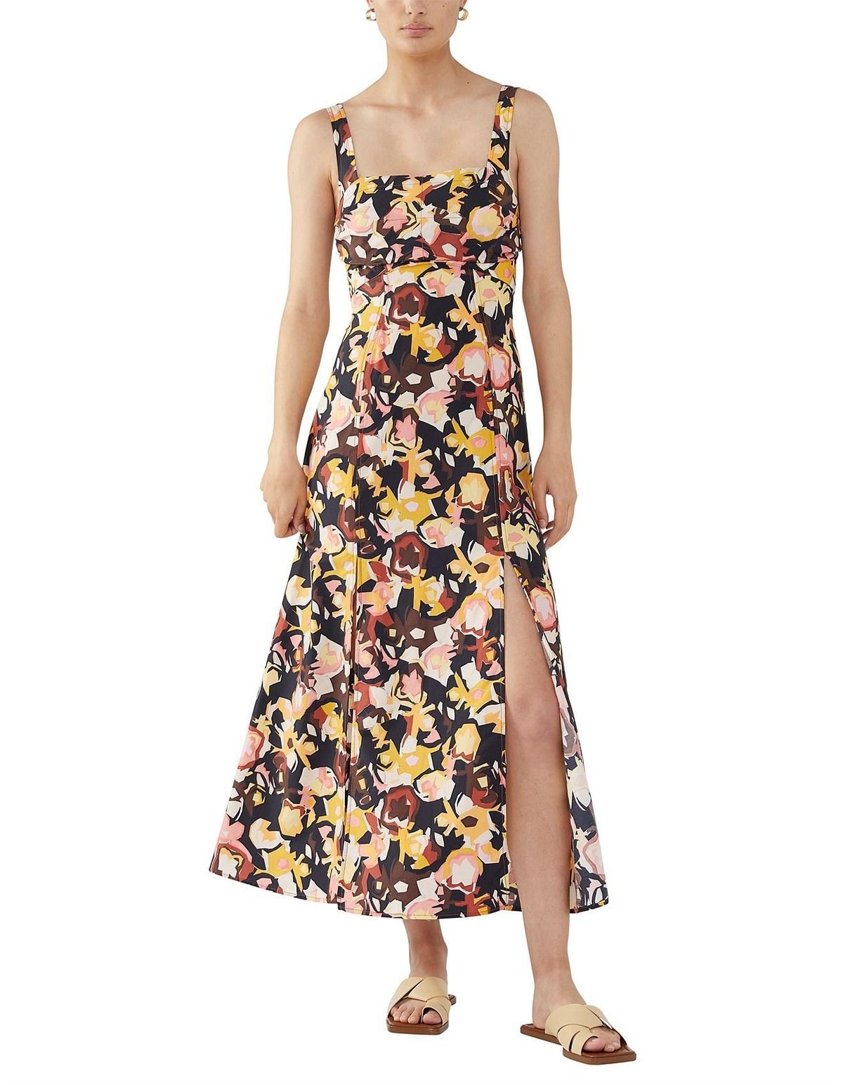 Camilla & Marc Delfino Split Skirt Dress Print Size 10 - Image 3