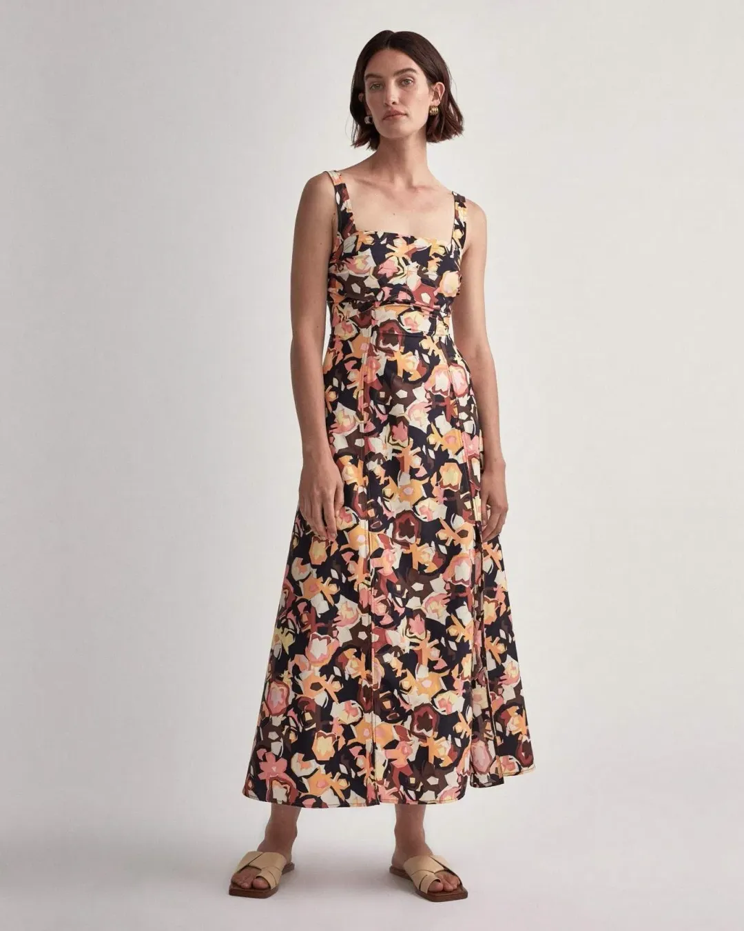 Camilla & Marc Delfino Split Skirt Dress Print Size 10 for rent on The Volte - main image