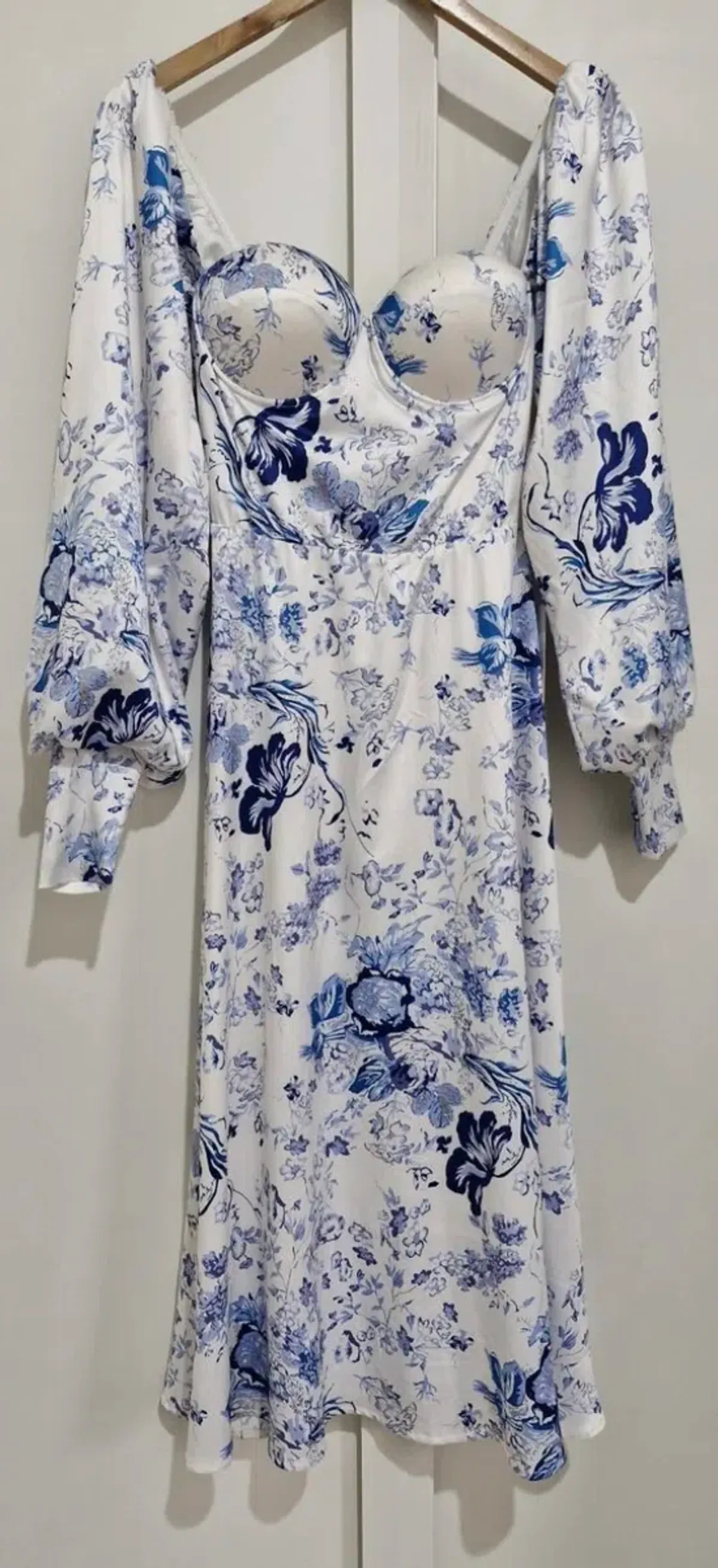 Alamour Annika Dress Blue Foral Size S/AU 10 - Image 2