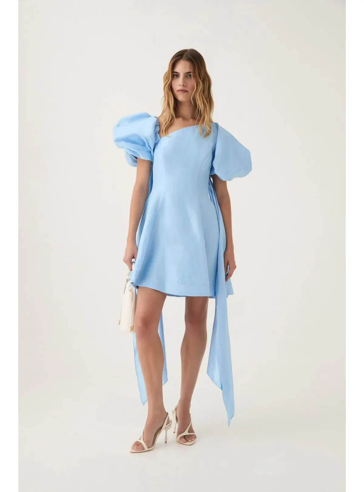 Aje Arista Tulip Sleeve Mini Dress Powder Blue Size AU 6  - Image 2
