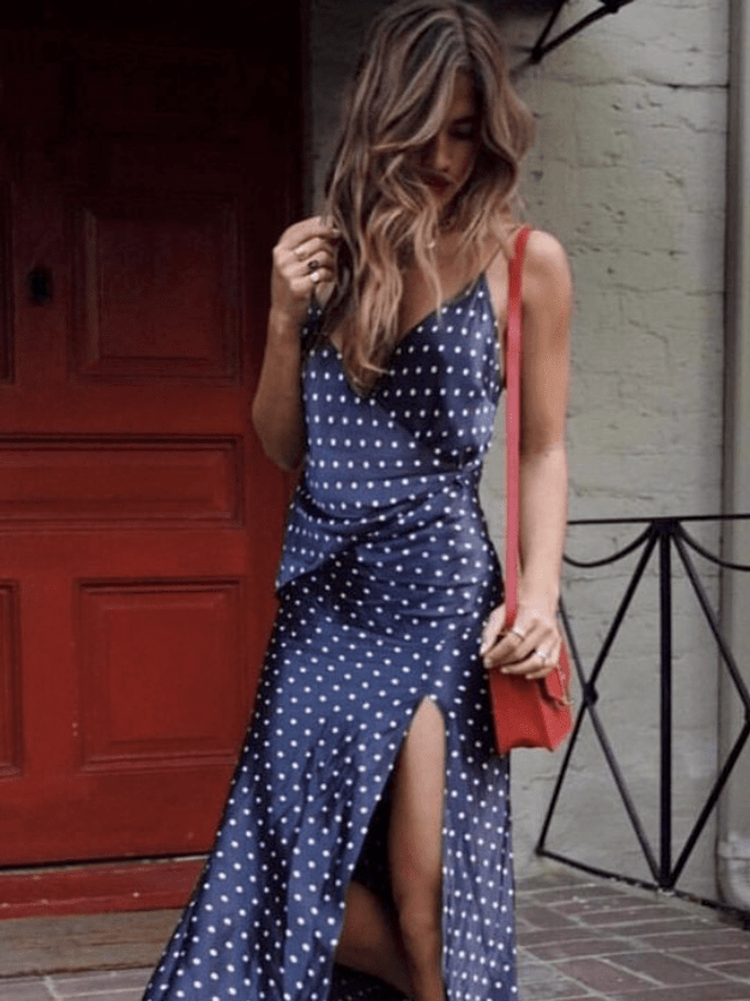 Bec & Bridge Bonjour Dress Navy Spots 10 for rent on The Volte - main image