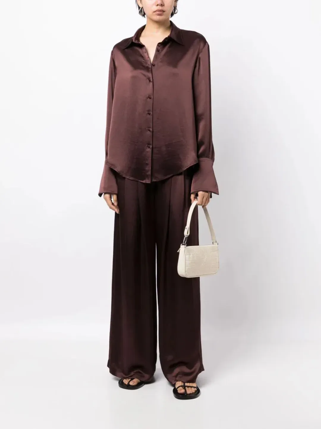 Anna Quan Lana Shirt and Matteo Pant Shaved Chocolate Size 8 for rent on The Volte - main image