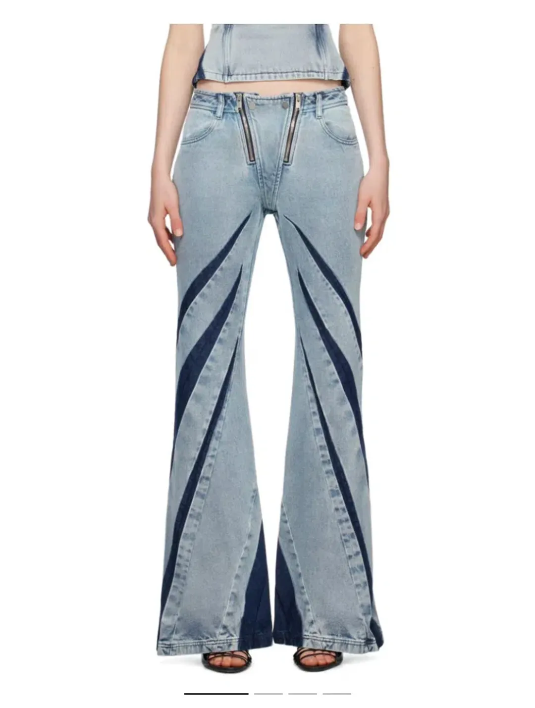 Dion Lee Darted Denim Set Blue Size 8 for rent on The Volte - main image