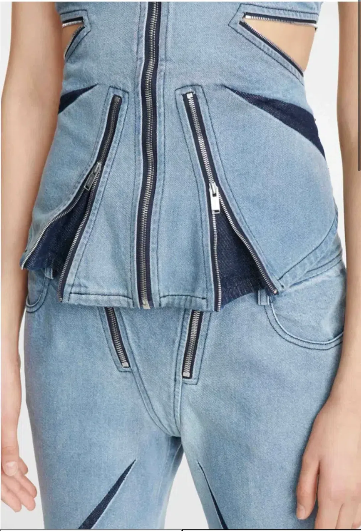 Dion Lee Darted Denim Set Blue Size 8 - Image 2