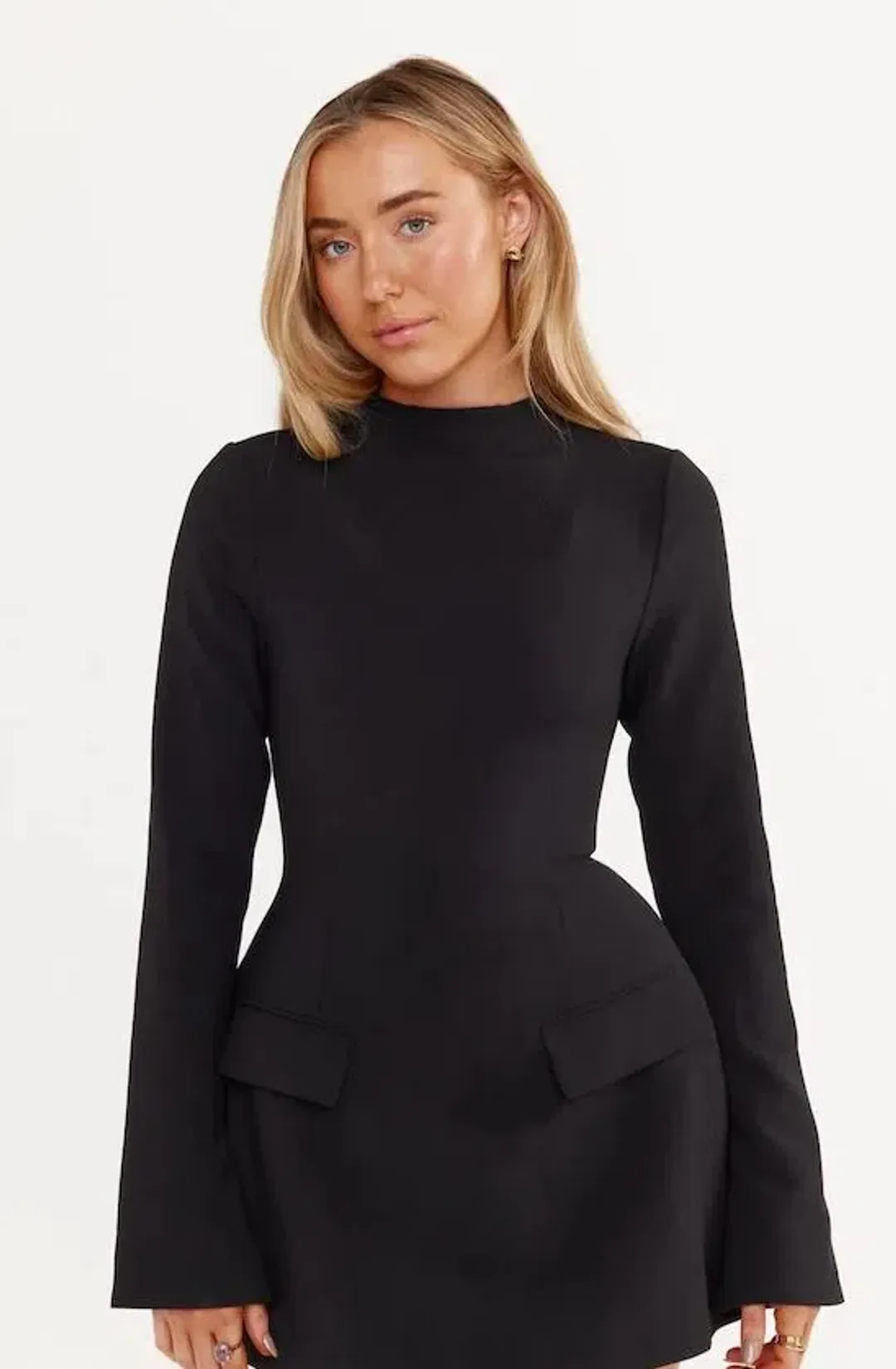 Odd Muse Ultimate Split Sleeve Mini Dress Black Size M (AU 10) for rent on The Volte - main image