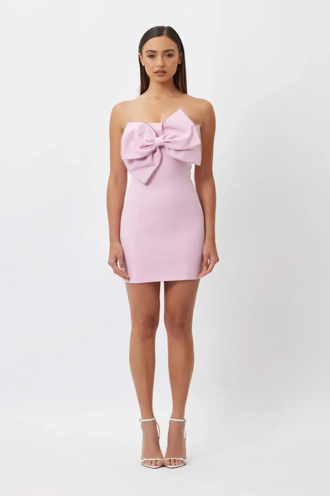 Bianca and Bridgett Rebecca Bow Mini Dress Pink Size 8 for rent on The Volte - main image
