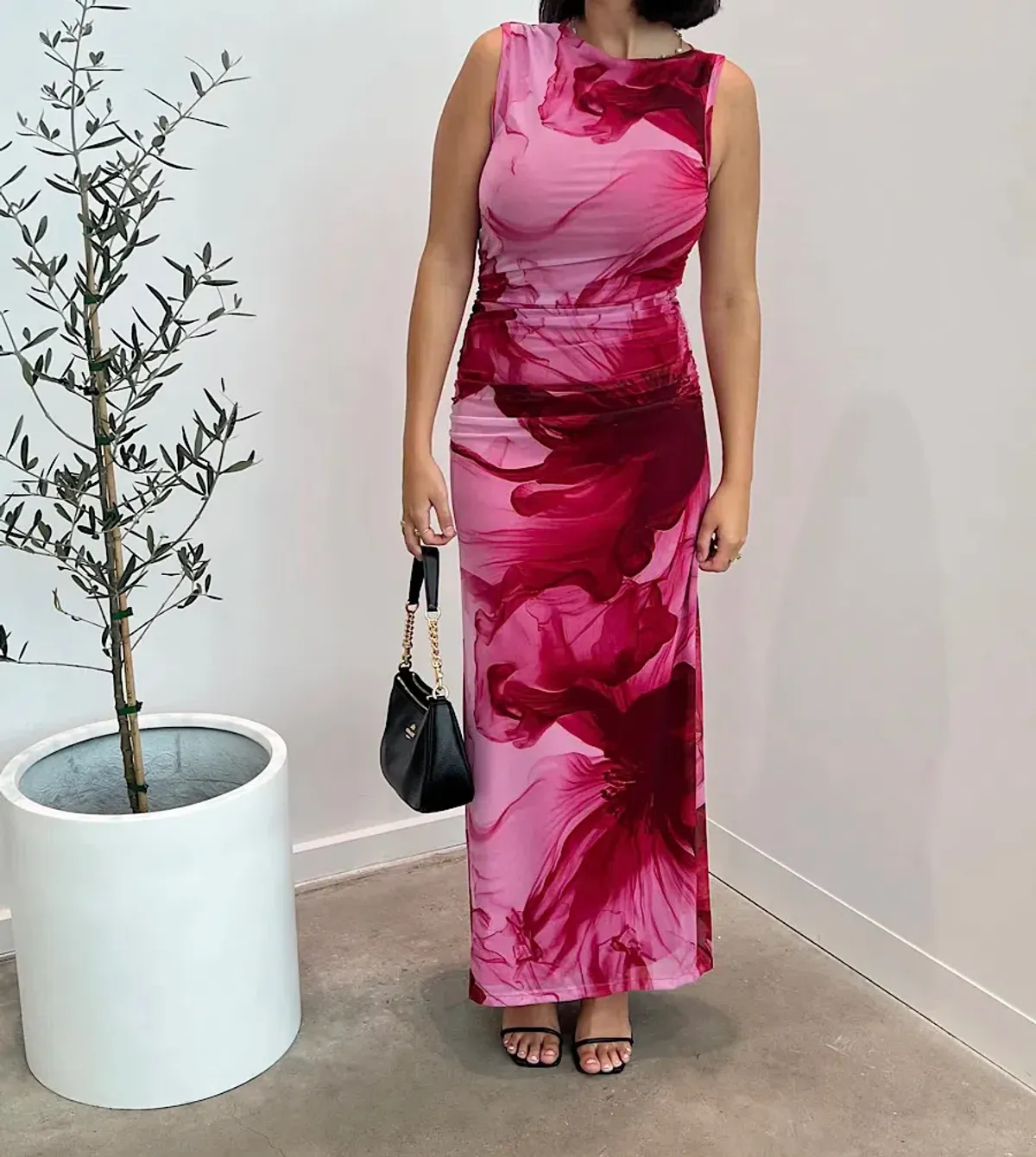 Kookai Rosalia Midi Dress Pink Size 8 - Image 4