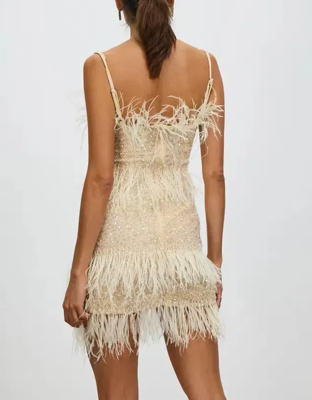 Rachel Gilbert Frenchy Mini Dress in Nude Size 6 for rent on The Volte - main image