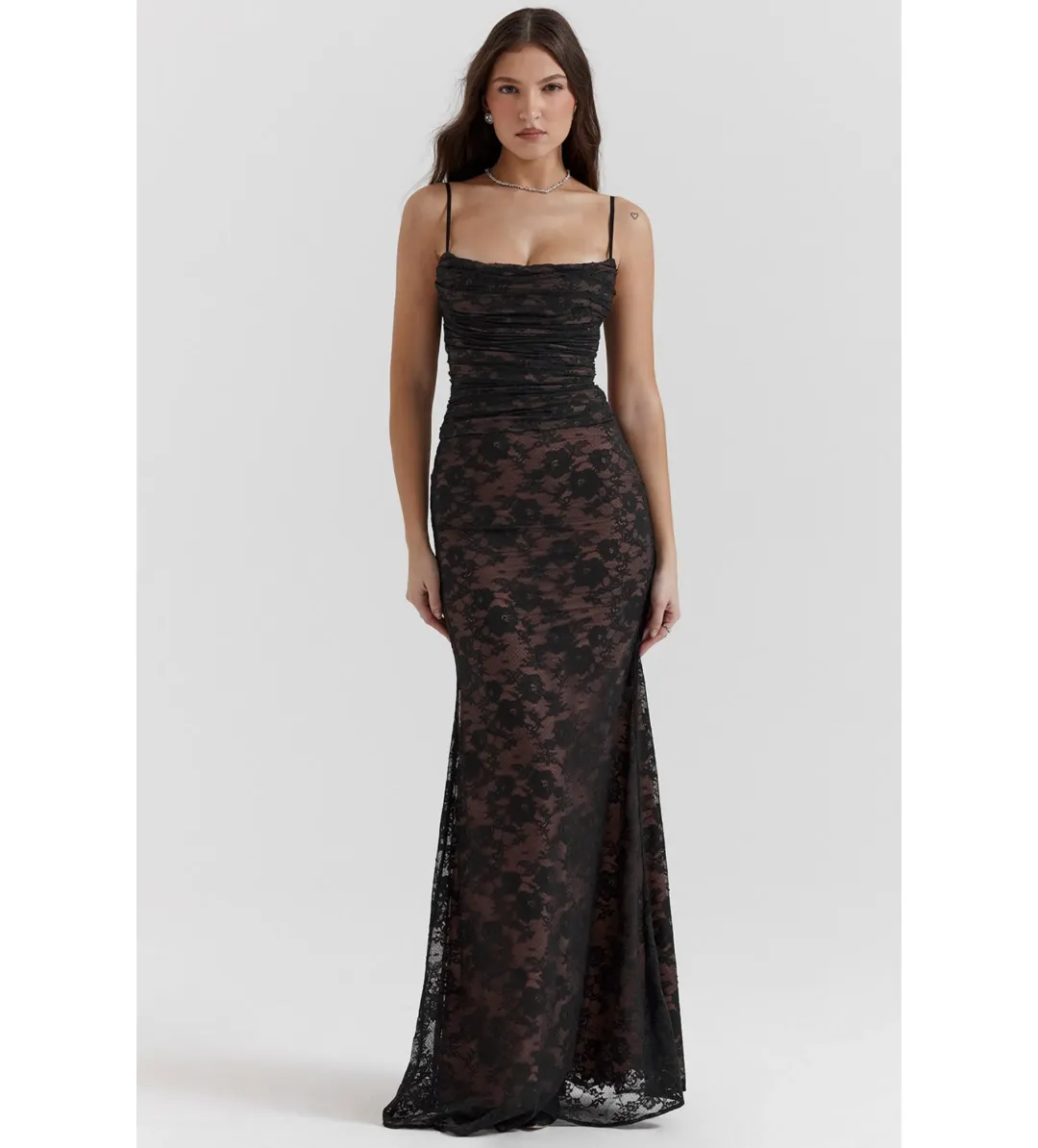 House Of Cb Artemis Lace Maxi Dress Black Size 12 for rent on The Volte - main image