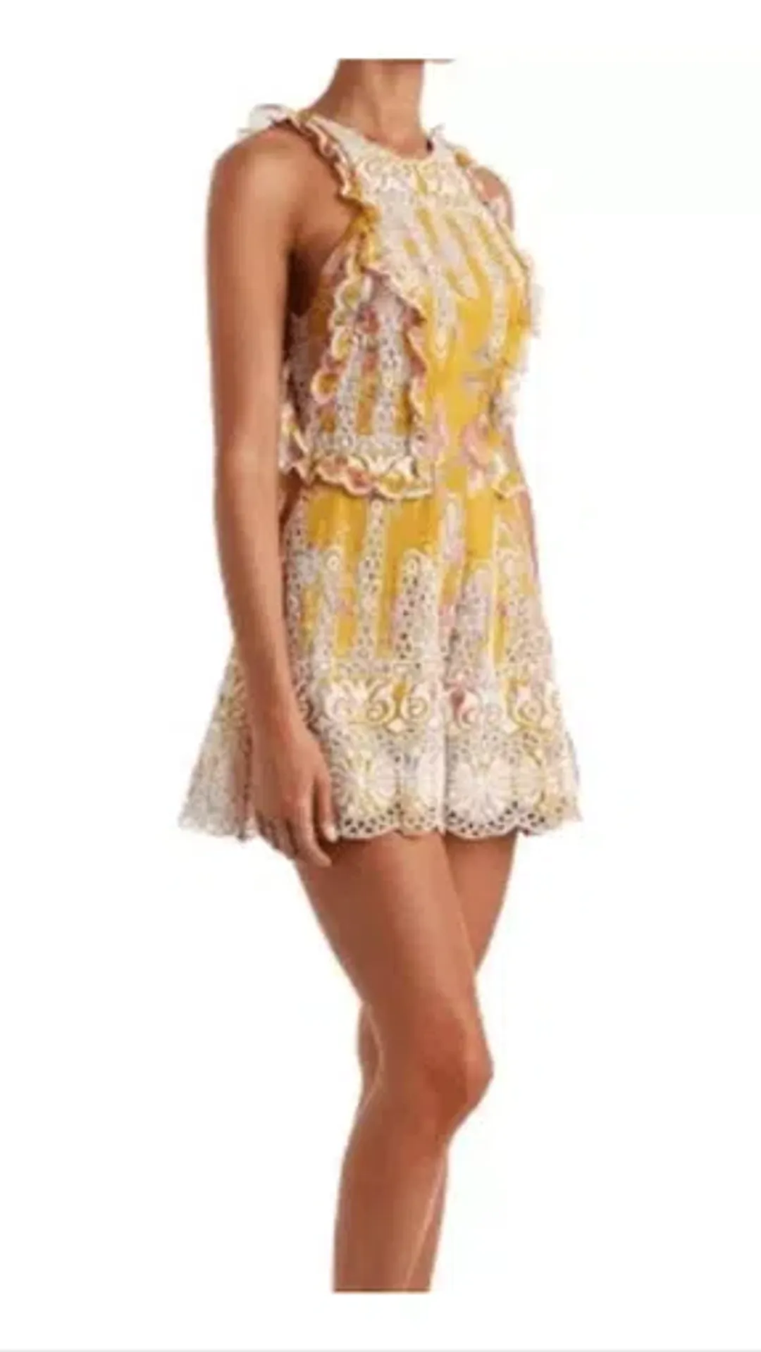 Zimmermann Confetti Scallop Playsuit Floral Size 0/AU 8 for rent on The Volte - main image