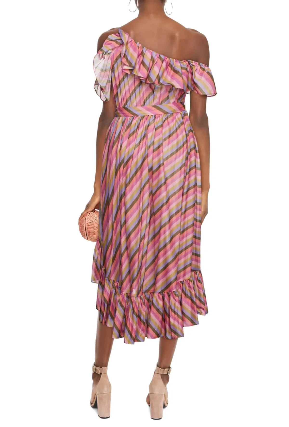 Zimmermann Poppy Asymmetric Frill Dress Multi Size 3/Au 14 - Image 2