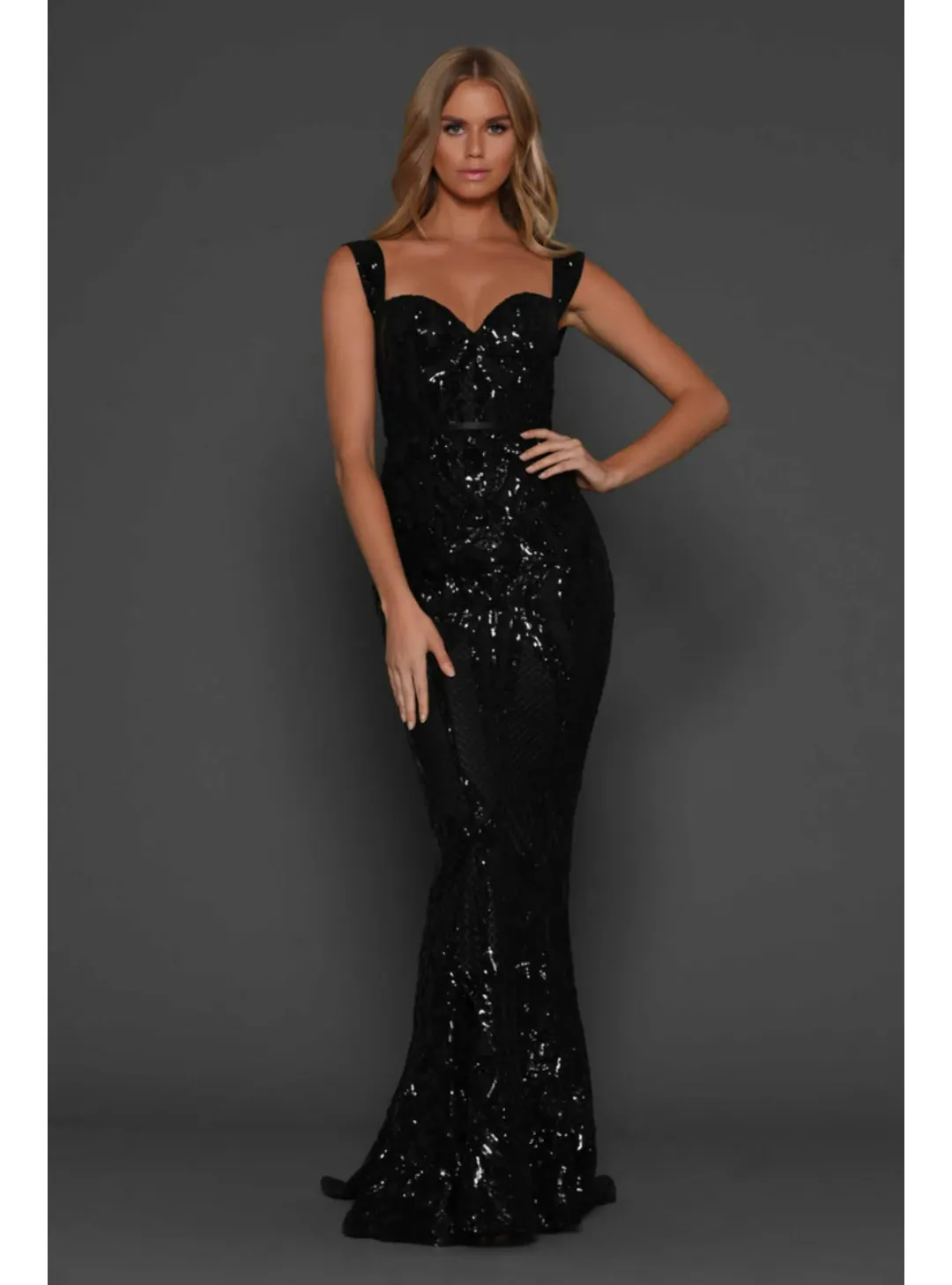 Elle Zeitoune Harris Gown Black Size AU 8 for rent on The Volte - main image