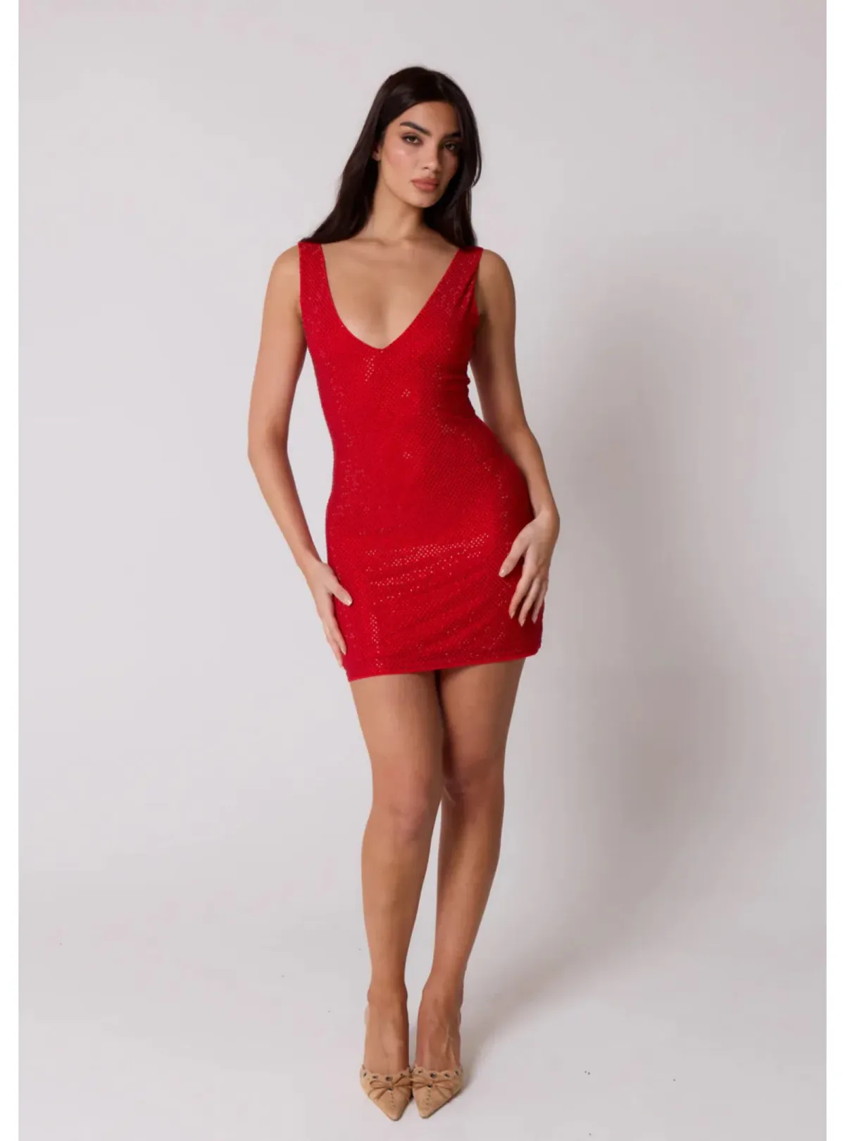 SLA the label Gigi Diamanté Dress Red Size AU 8 - Image 3