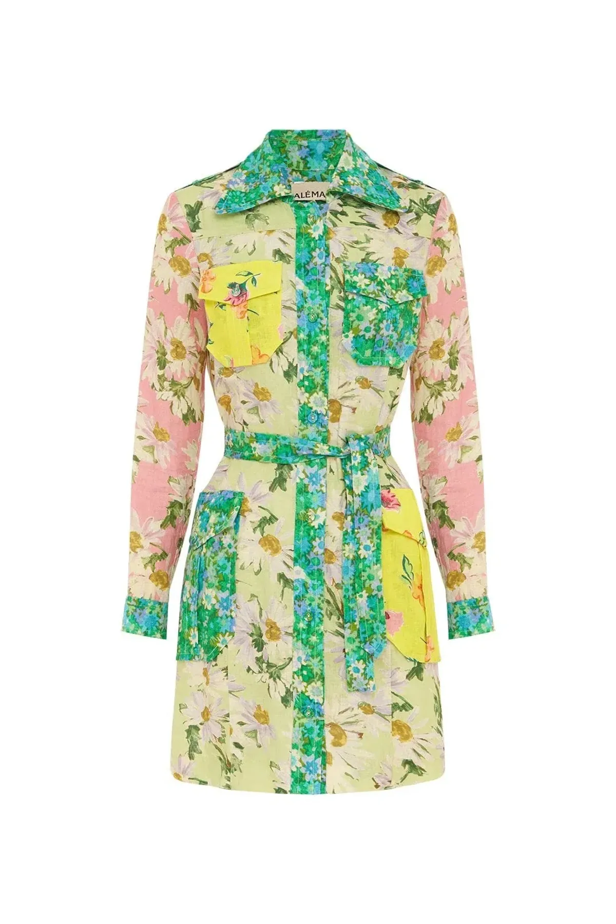 Alemais Kenzie Long Sleeve Shirt Dress Multi Size AU 6 - Image 4