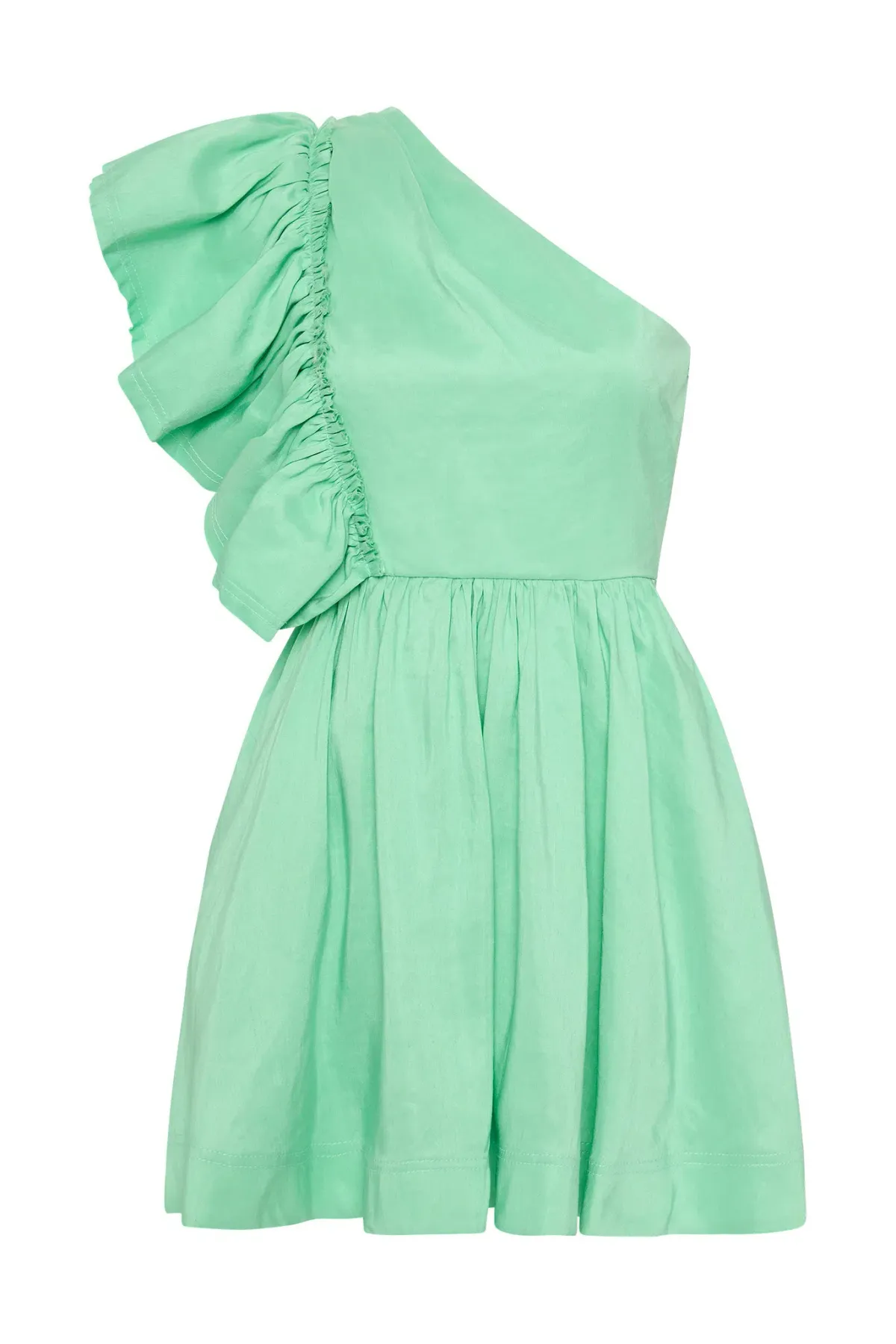 Aje Bonjour Asymmetric Mini Dress Marine Green Size 6 - Image 3