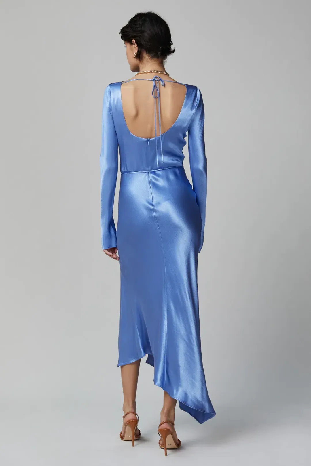 Bec & Bridge Delphine Long Sleeve Midi Dress in Cornflower Blue Size 12 for rent on The Volte - main image