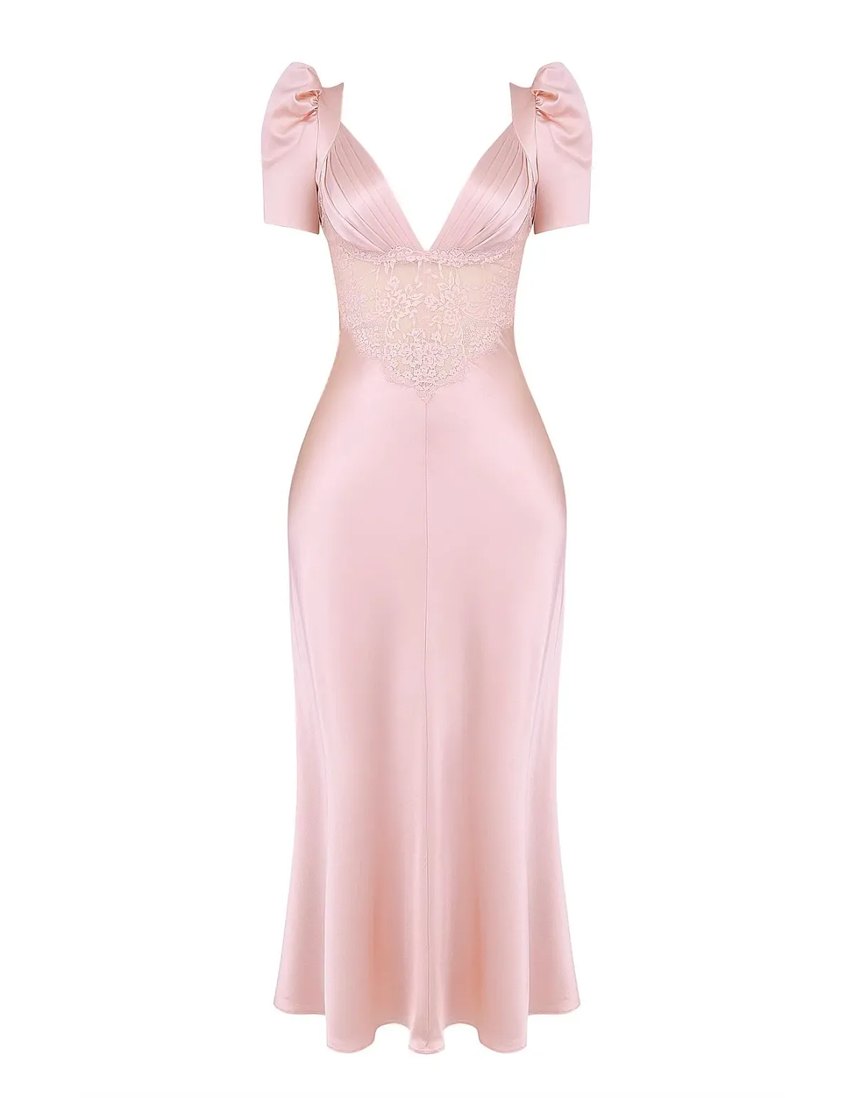 House of CB Rafaela Pure Silk & Lace Dress Soft Peach Size 12 - Image 5