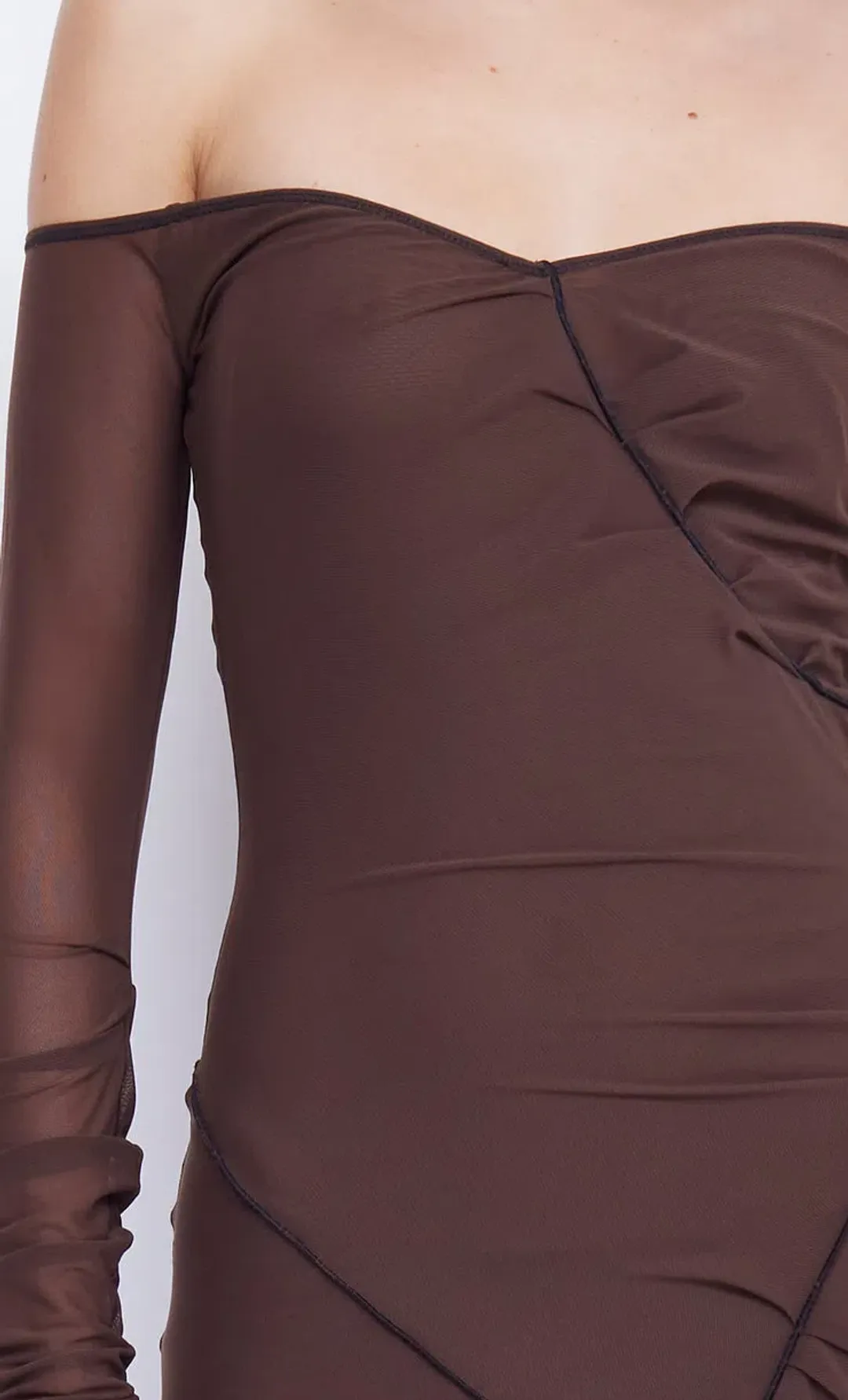 Bec & Bridge Isadora Long Sleeve Dress Chocolate/Black Size 8  for rent on The Volte - main image