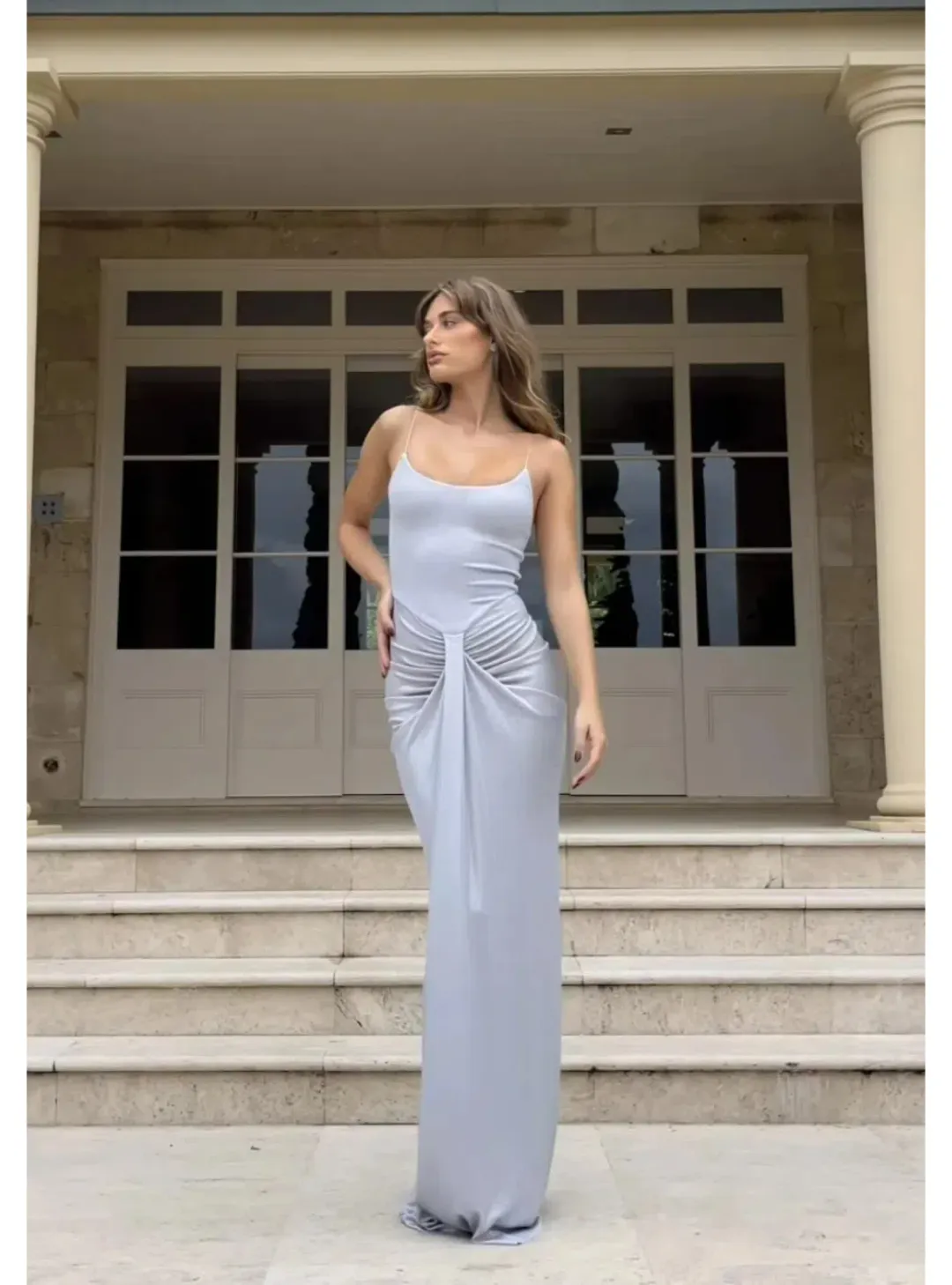 Natalie Rolt Allora Gown Silver Size 1 / AU 8 for rent on The Volte - main image