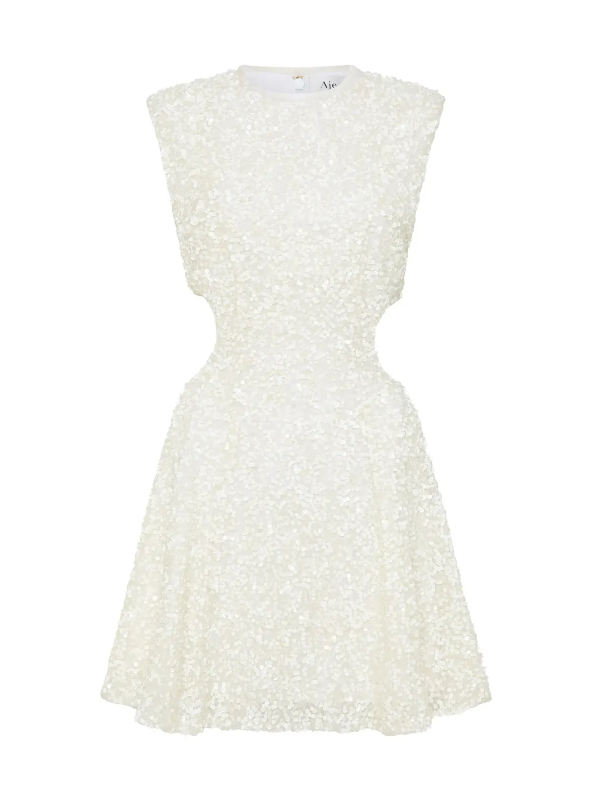 Aje Mirage Beaded Mini Dress Ivory Size AU 10 - Image 5