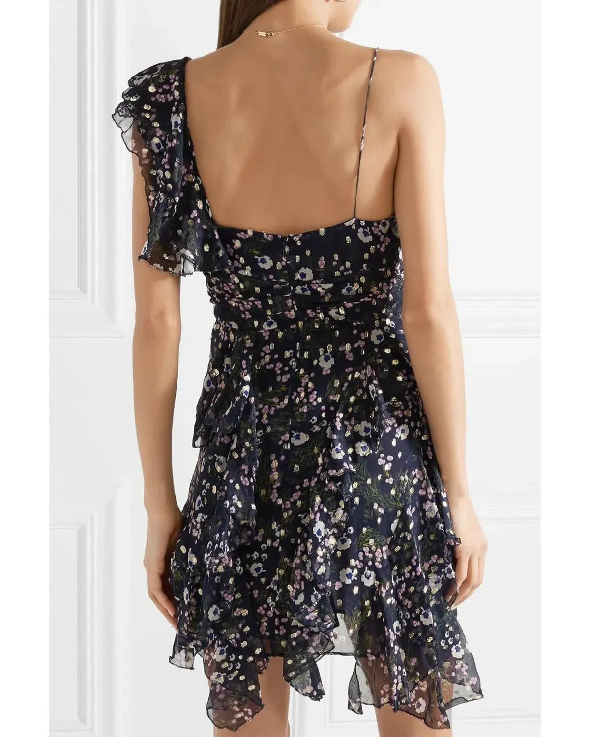 Isabel Marant Manda Metallic Fil Coupé Silk Blend Mini Dress Floral Print Size 8 - Image 2