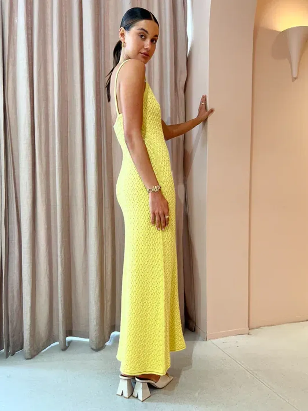 Bec & Bridge Effie Knit Key Maxi Dress Daffodil Yellow Size M / AU 10 for rent on The Volte - main image