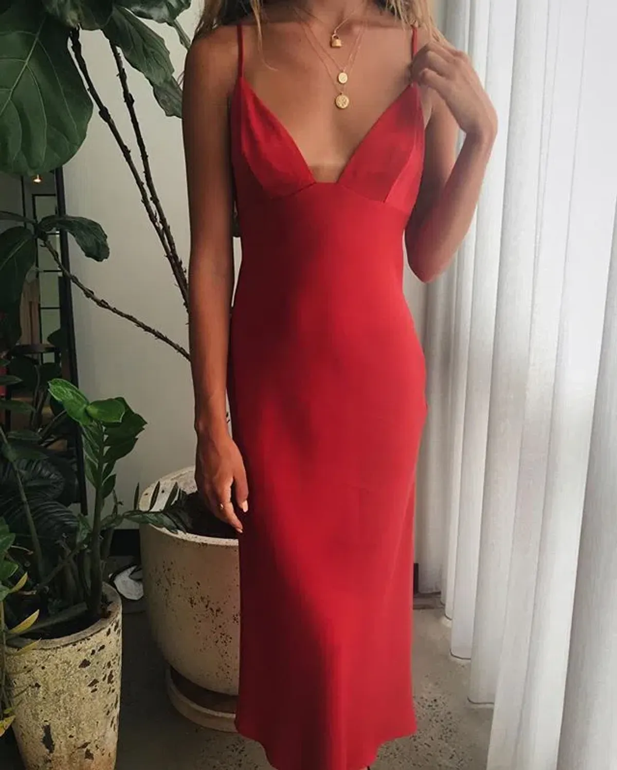 Shona Joy Adonis Bias Slip Ruby Dress Size 8 - Image 2