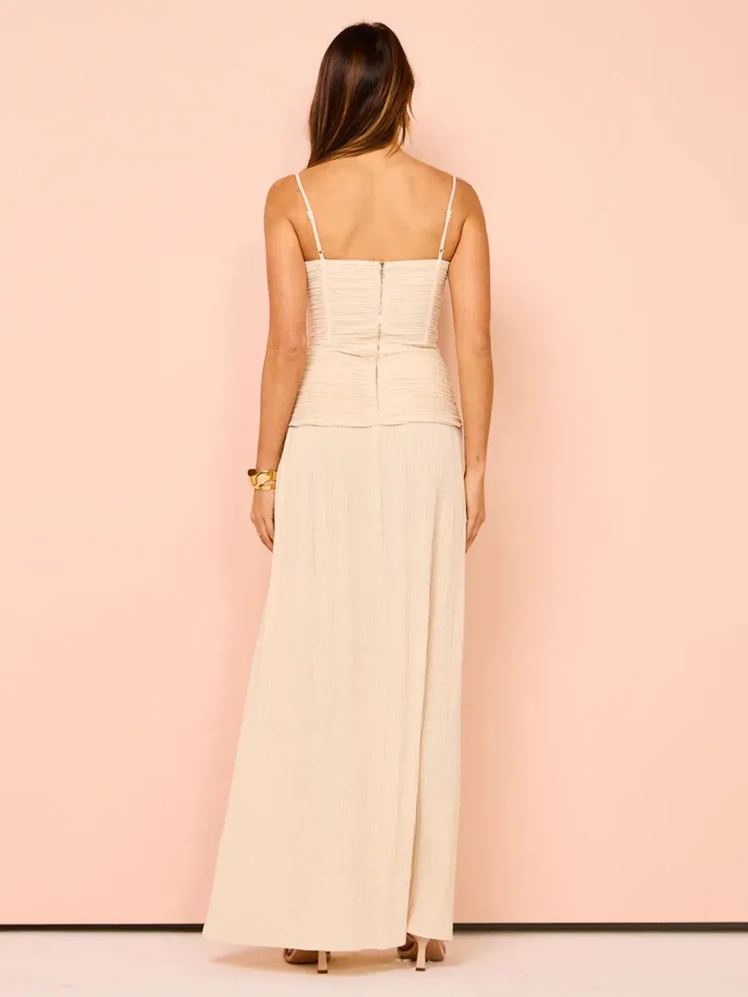 Manning Cartell Double Time Pleat Dress Nougat Size AU 10 for rent on The Volte - main image