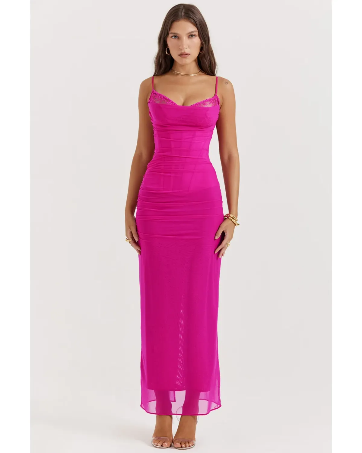 House of CB Nalini Maxi Dress Fuchsia Size S / AU 8 - Image 3