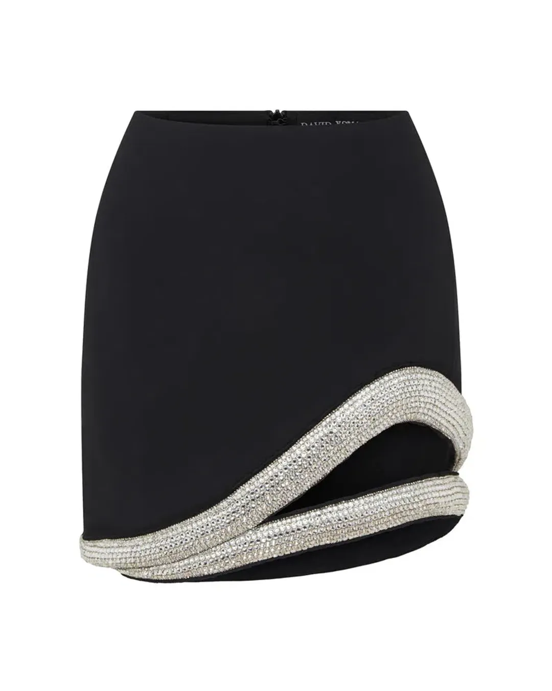 David Koma 3D Crystal Hem Mini Skirt Black Size 8 for rent on The Volte - main image