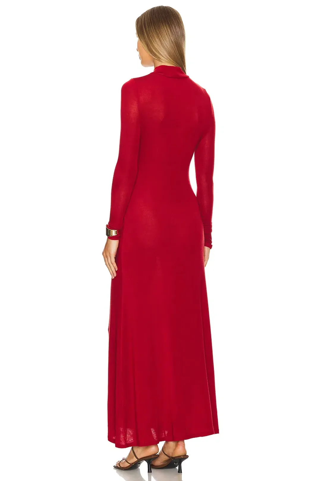 St Agni Jersey Long Sleeve Maxi Dress Rouge Size XS / AU 6 for rent on The Volte - main image