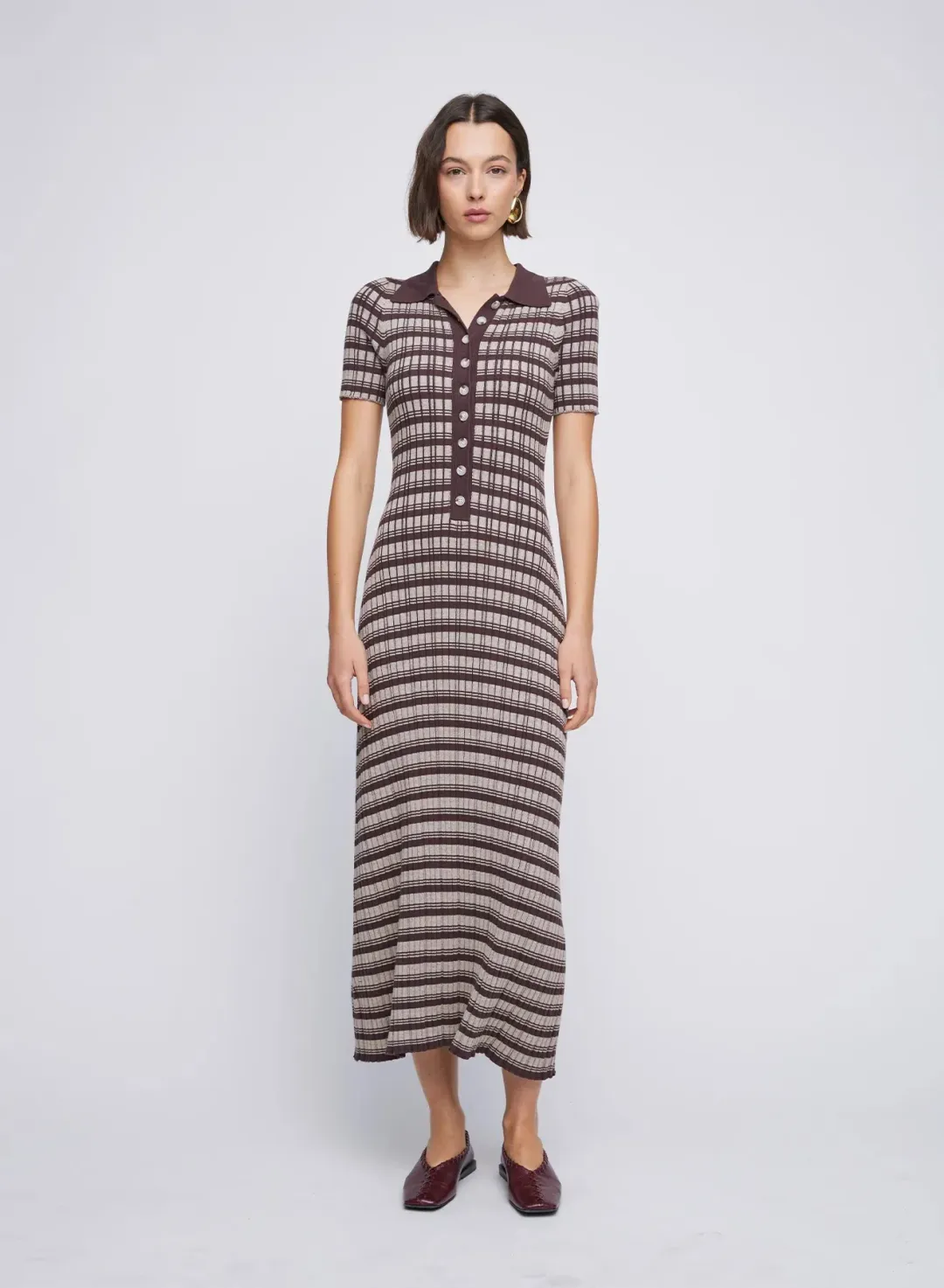 Anna Quan Penelope Midi Dress Tiramisu Brown Size AU 6 for rent on The Volte - main image