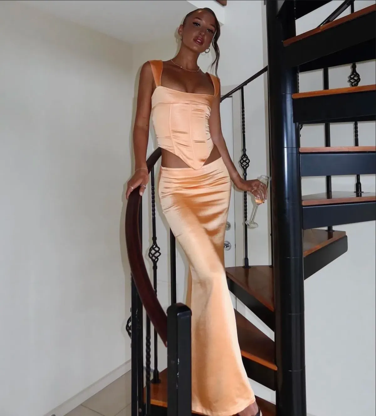 I Am Delilah Valerie Corset and Maxi Skirt Set in Sherbet Size XS / AU 6 - Image 4