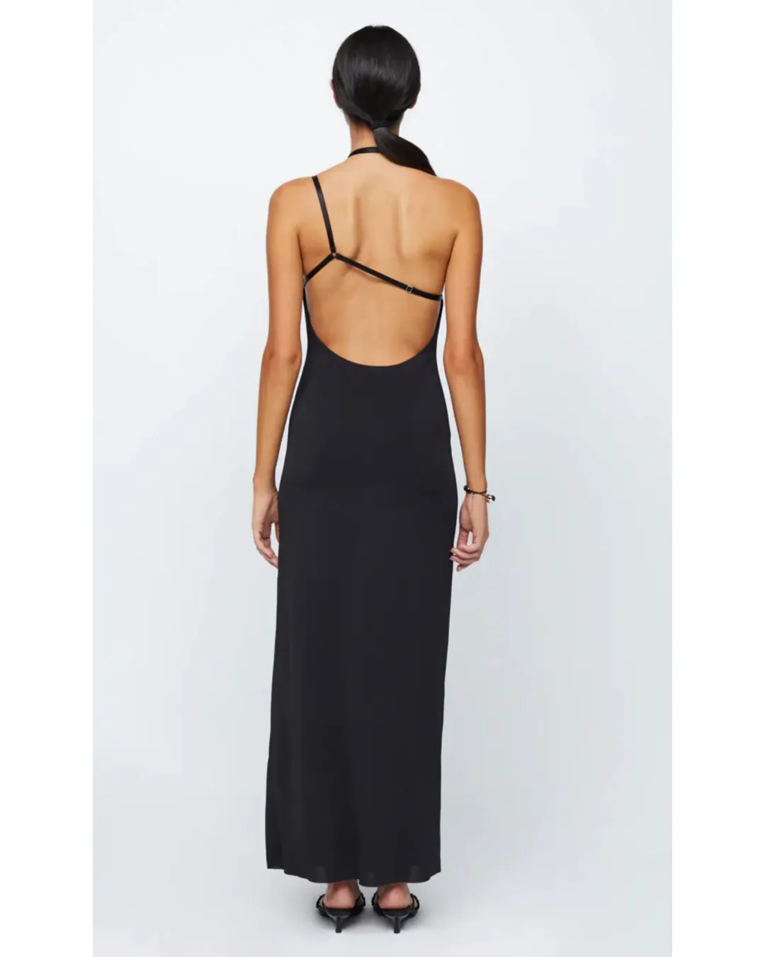 Bec & Bridge Zadie Asymmetric High Neck Maxi Dress In Black Size AU 8 for rent on The Volte - main image