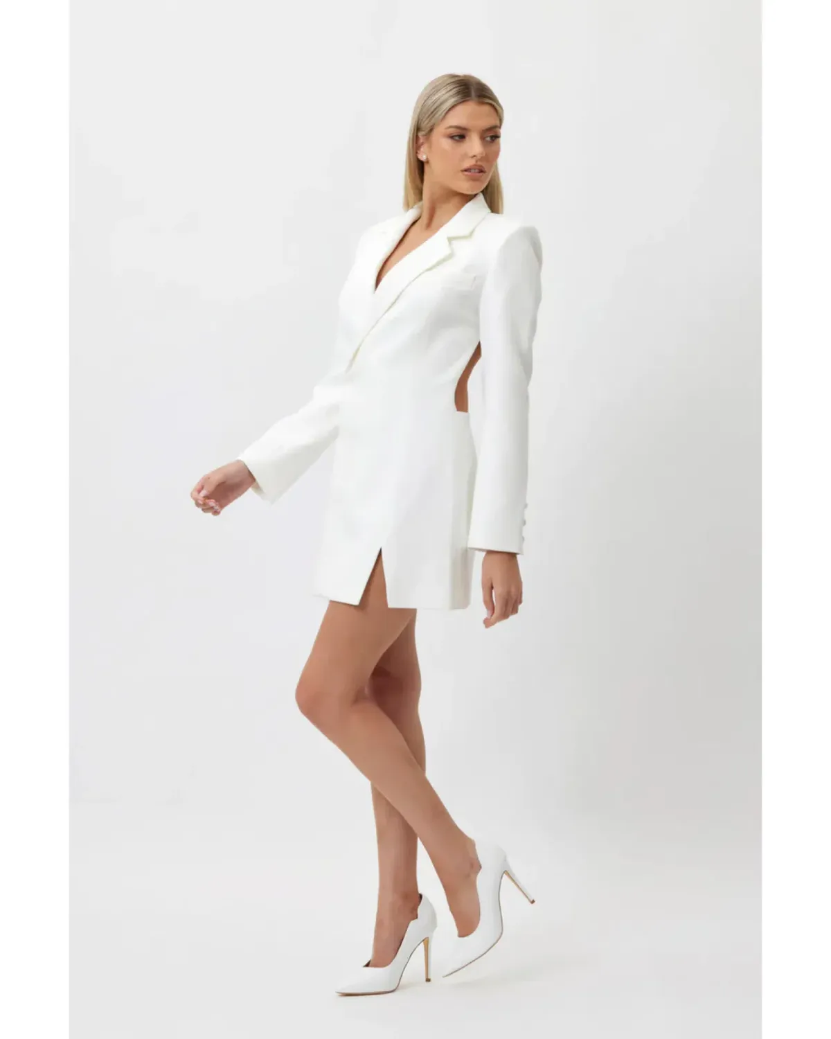 Bianca & Bridgett Megan Blazer Dress White Size AU 10 - Image 1
