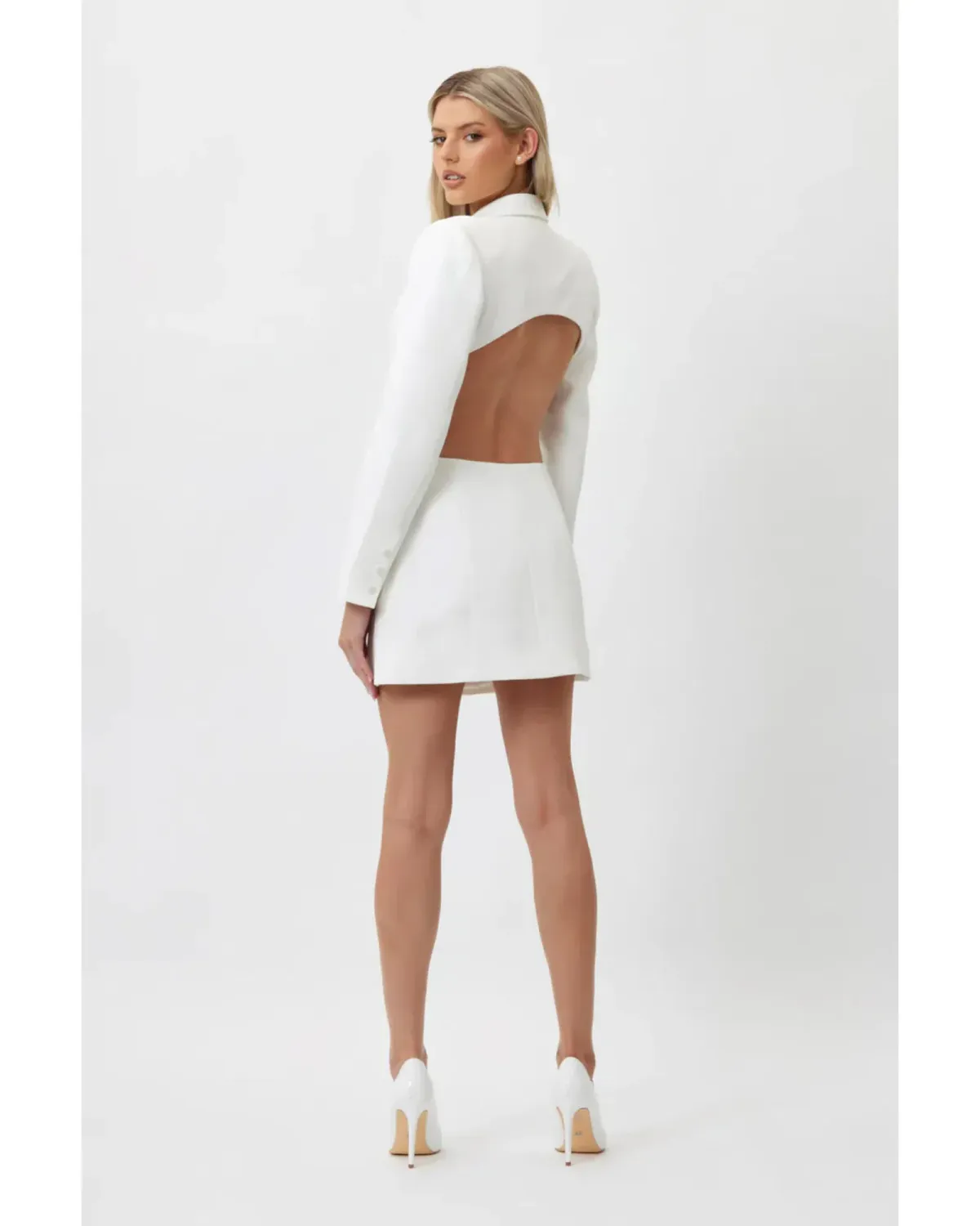 Bianca & Bridgett Megan Blazer Dress White Size AU 10 - Image 2