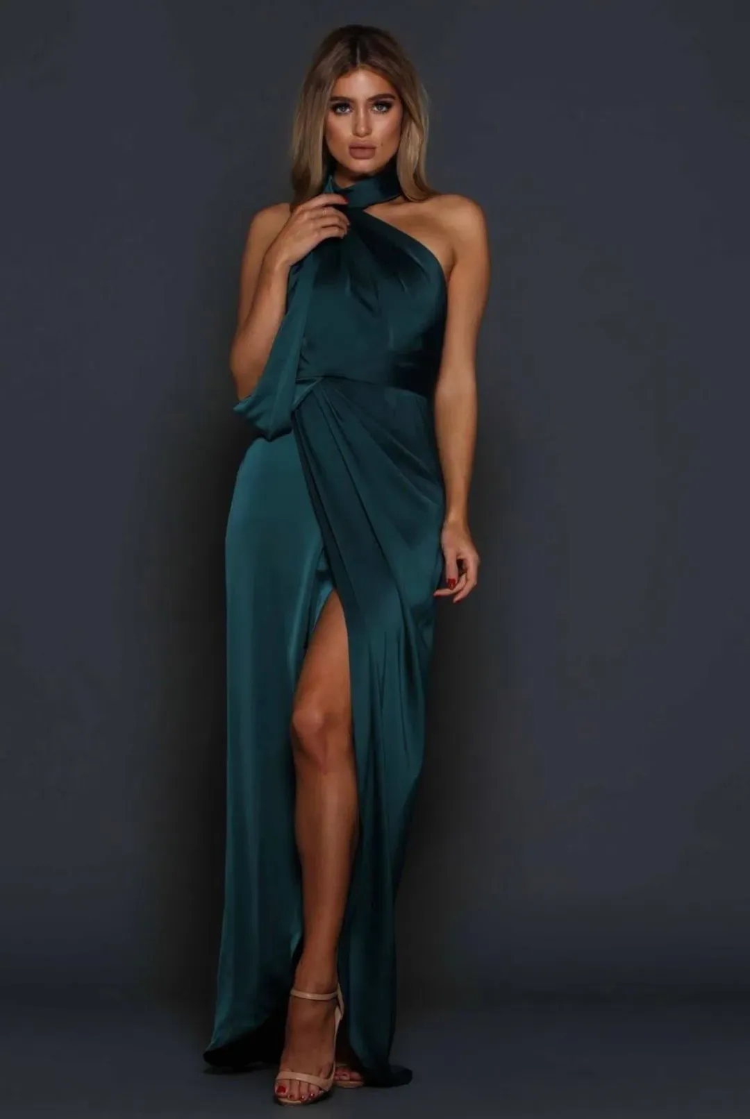 Elle Zeitoune William Dress Emerald Green Size 8 for rent on The Volte - main image
