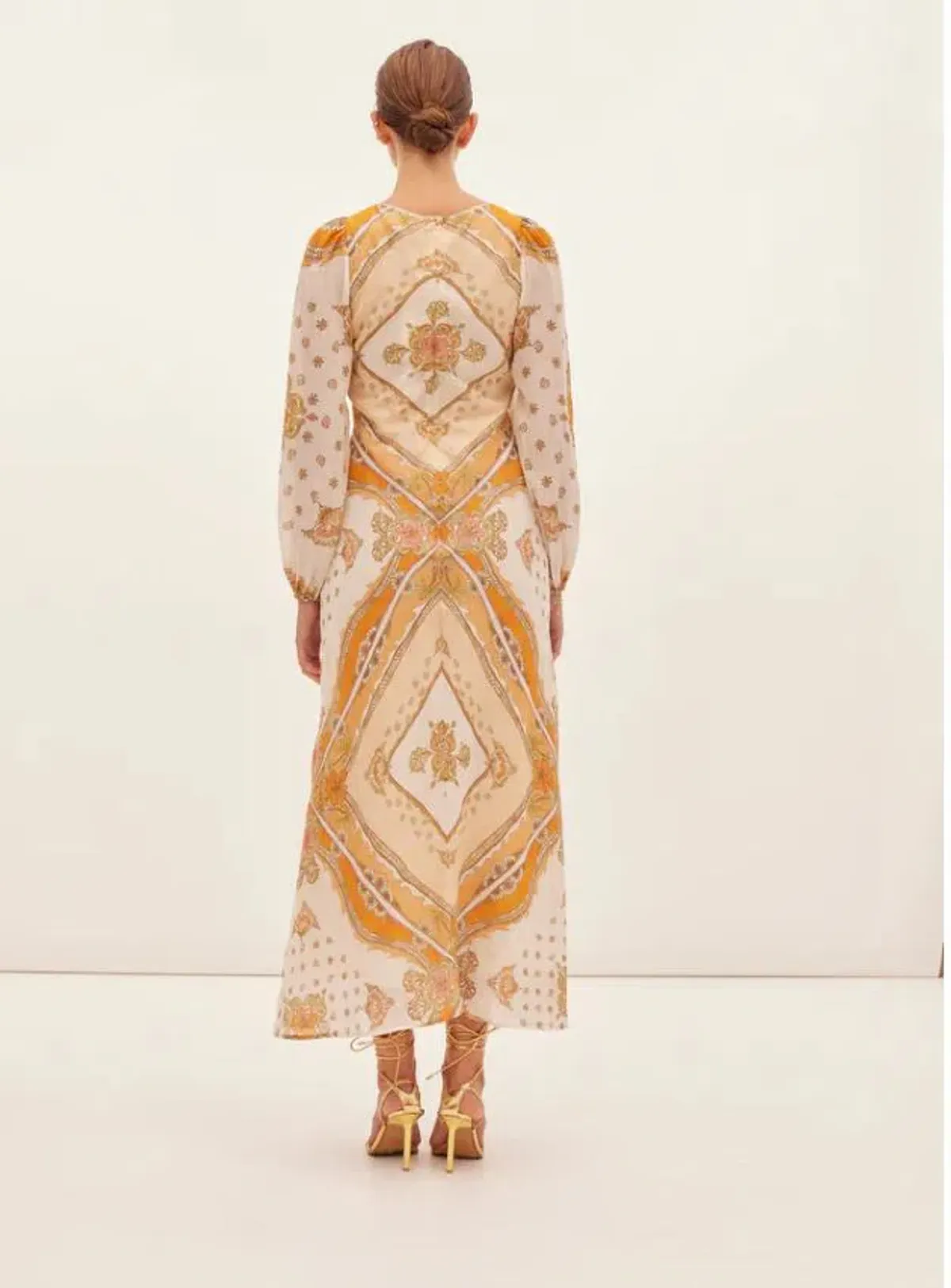 Kate Ford Mantilla Sleeved Gown Zinnia Print Size 3 (AU 12) - Image 3