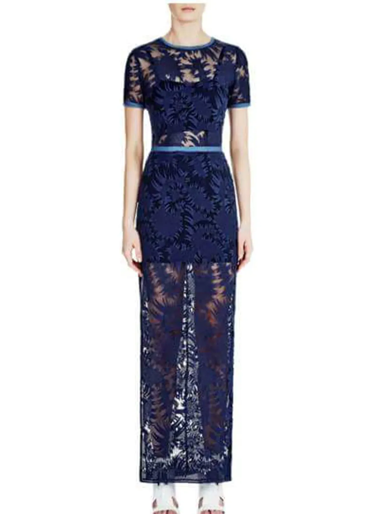 Manning Cartell Between Two Worlds Midi Lace Dress Navy Blue Size 8 - Image 1