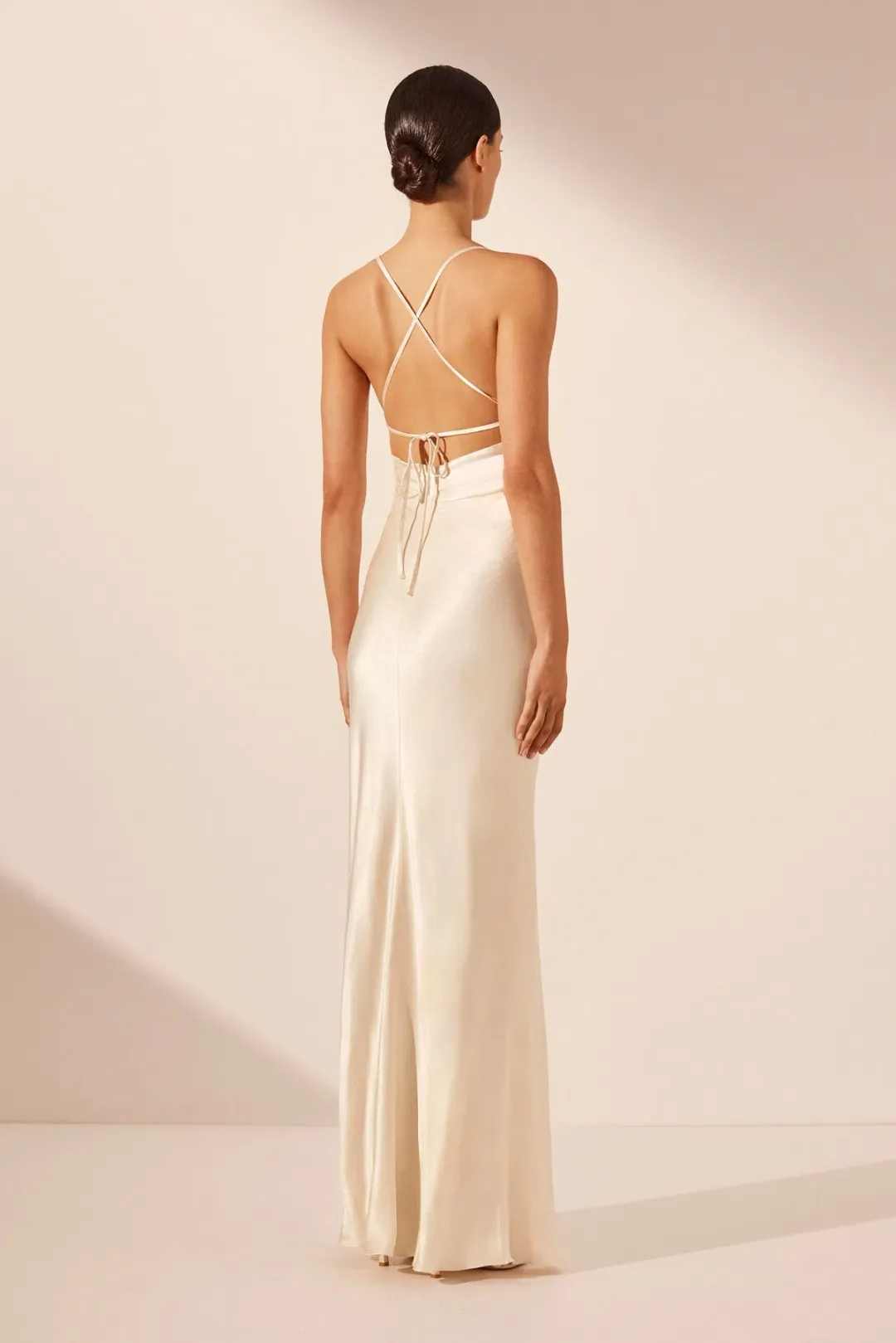 Shona Joy La Lune Lace Back Maxi Dress Cream Size 8 for rent on The Volte - main image