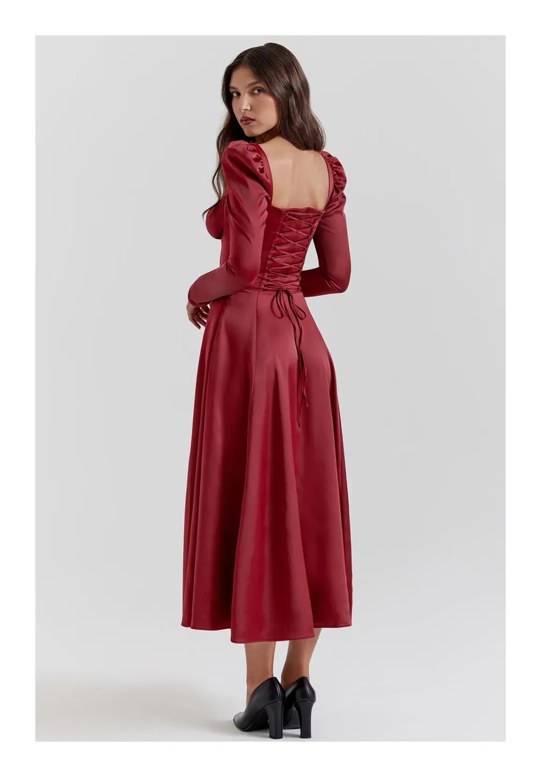 House of CB Sebille Ruby Corset Midi Dress Red Size L/ Au 12 for rent on The Volte - main image