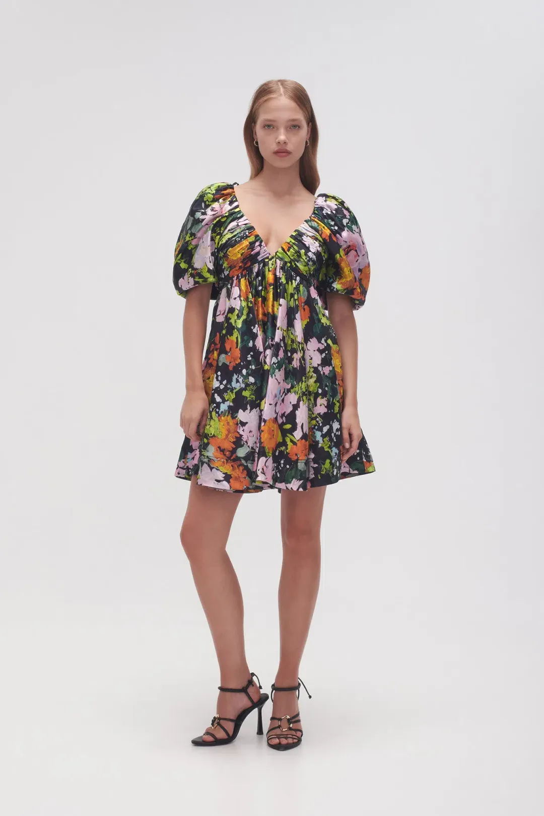 Aje Gabrielle Plunge Mini Dress in Midnight Floral Print Size 8 for rent on The Volte - main image