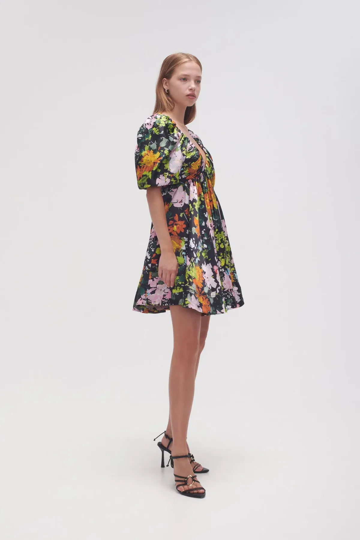 Aje Gabrielle Plunge Mini Dress in Midnight Floral Print Size 8 - Image 5