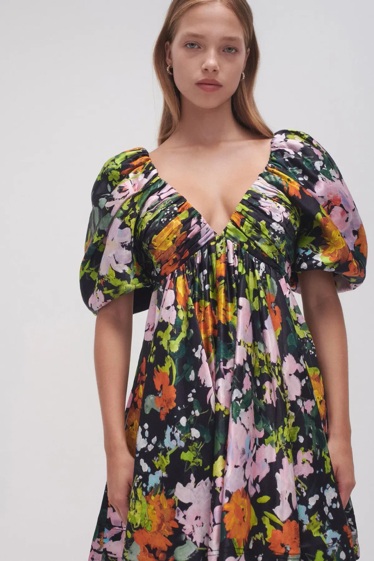Aje Gabrielle Plunge Mini Dress in Midnight Floral Print Size 8 - Image 3