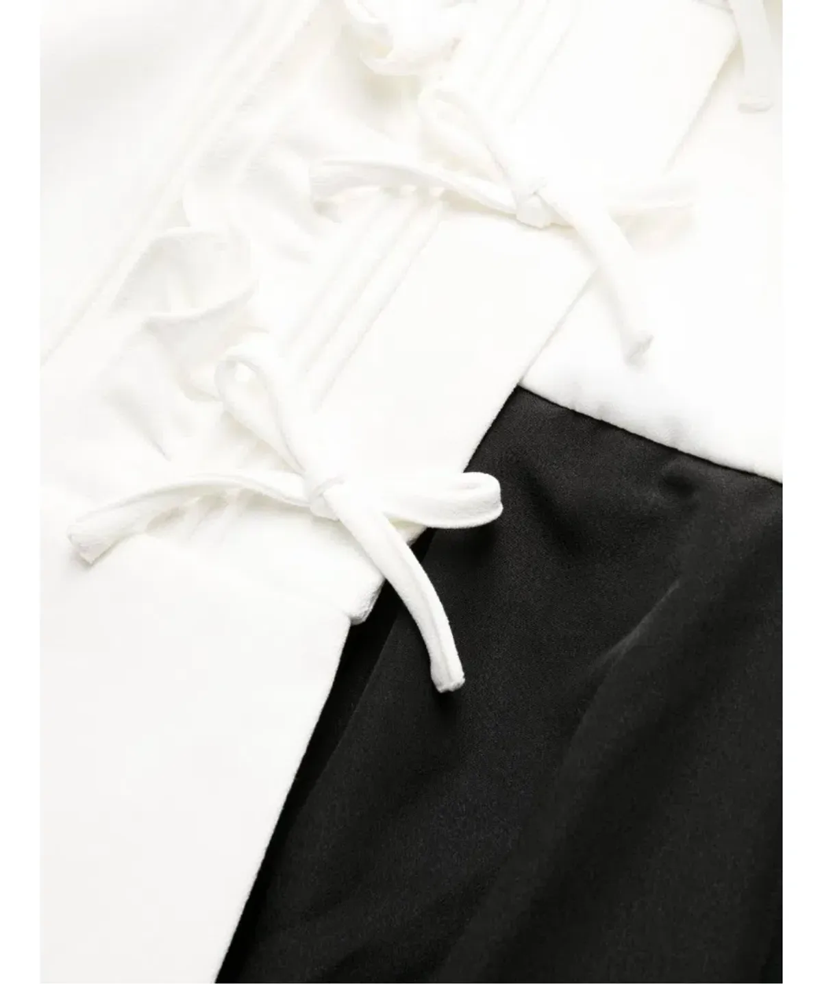 Self-Portrait Pleated Skirt Midi Dress Cream and Black Size 16 - Image 4